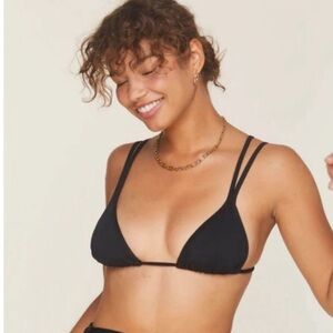 Andie Swim The Cannes Bikini Top Black L